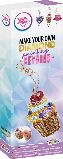 porte-clés cupcake en peinture diamant