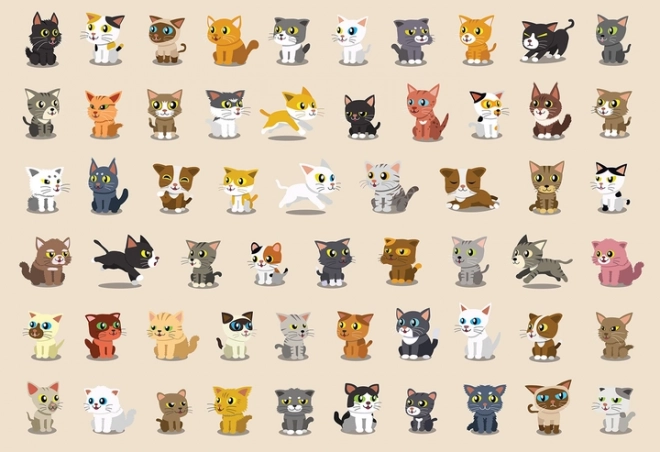 Puzzle avec autocollants Chats 250 pièces