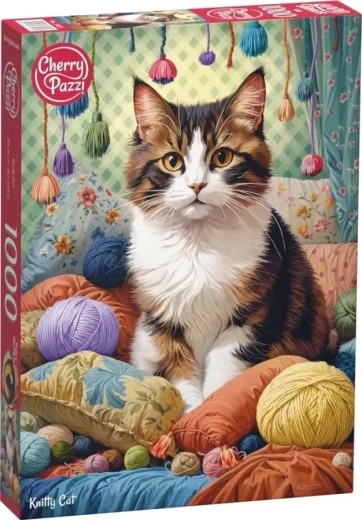 Puzzle Chat avec pelotes de laine 1000 pièces