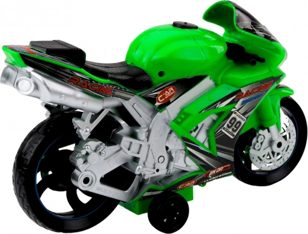 Moto de course avec effets de lumière et de son jouet vert