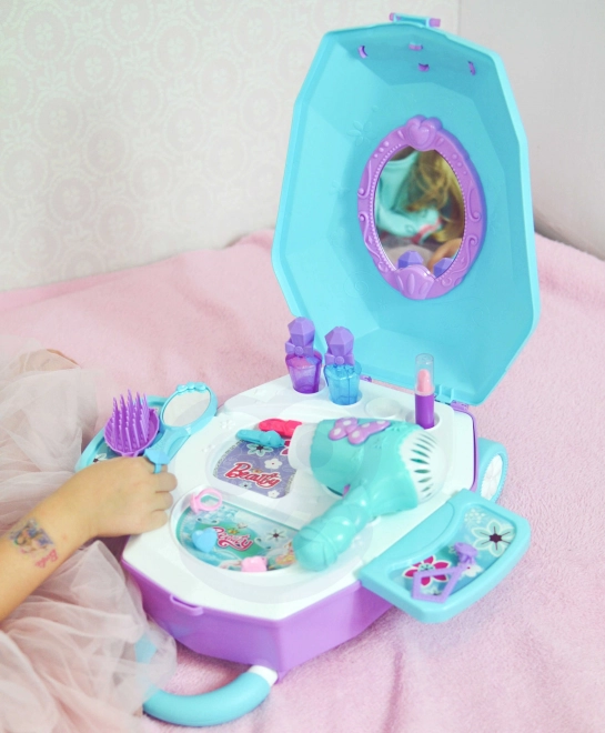 Coiffeuse pour filles 2 en 1 Beau salon WOOPIE dans une valise