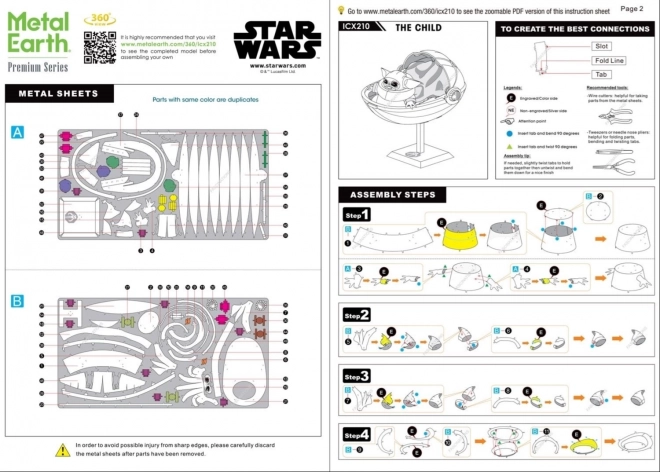 Metal Earth Puzzle 3D Star Wars Mandalorian: L'Enfant