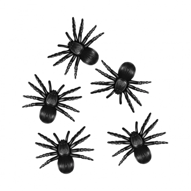 Décoration araignée noire 5 pcs