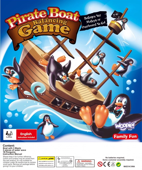 Jeu d'aventure bateau pirate avec des pingouins