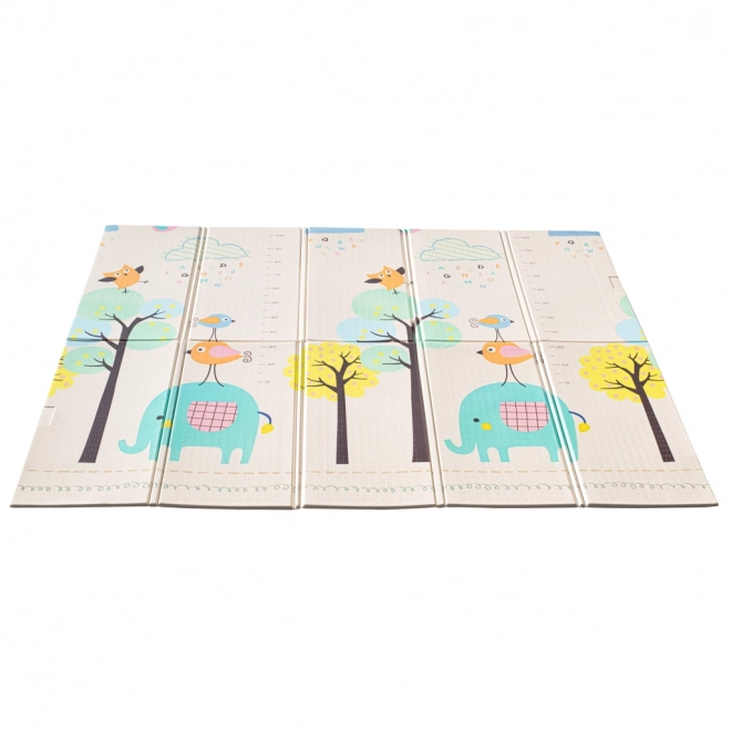 Tapis éducatif pliable en mousse à double face 179x198 éléphants/images