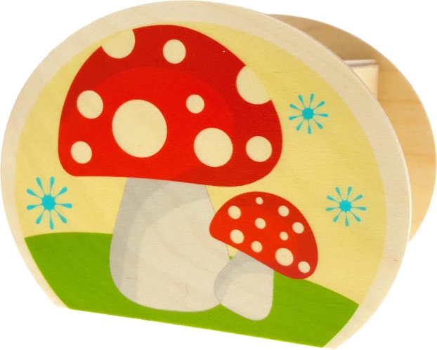 Hess Tirelire en bois en forme d’amanite tue-mouches