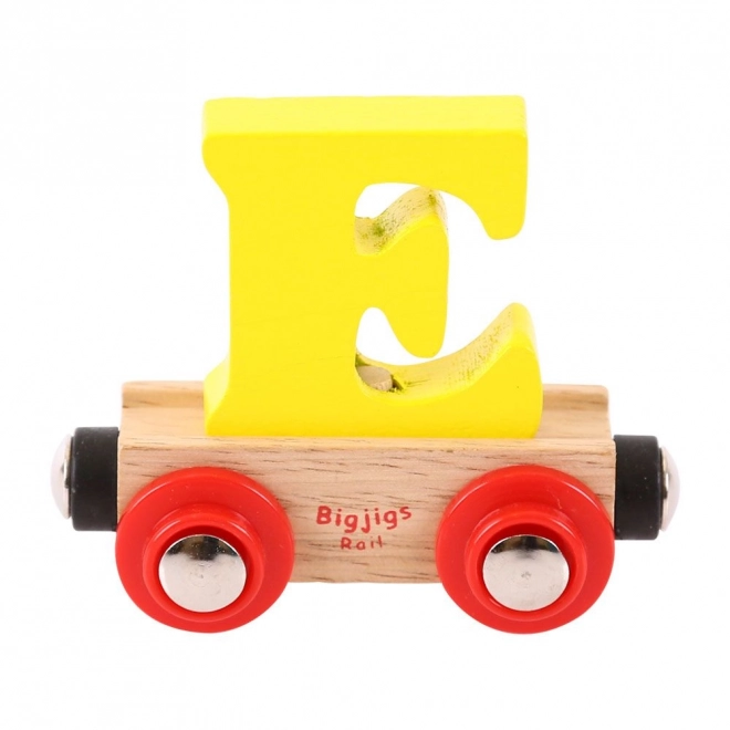 Wagon en bois Bigjigs Rail avec la lettre E