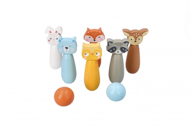 Quilles en bois animaux de la forêt