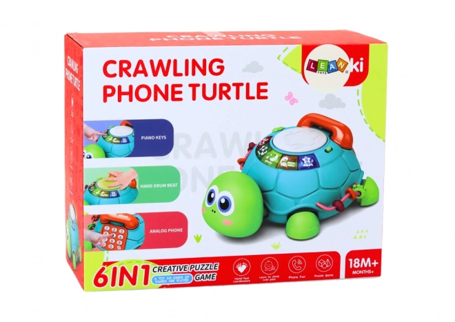 Téléphone éducatif interactif tortue 6 en 1 Lumières Sons Vert