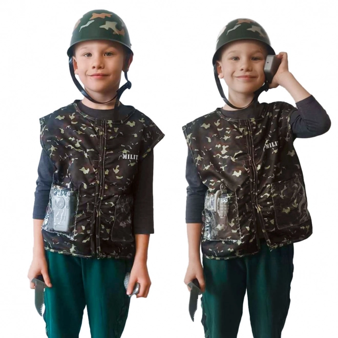 Casque de costume de carnaval soldat 3-8 ans