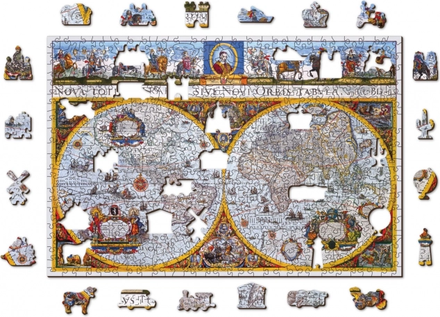 Puzzle en bois Carte ancienne 2-en-1