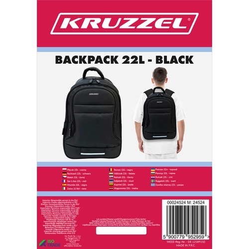 Sac à dos 22L - Noir Kruzzel 24524