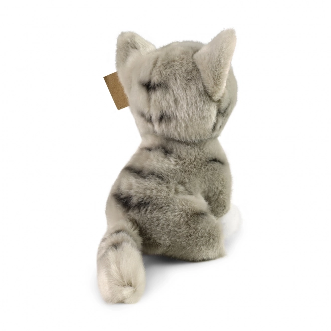 Chat en peluche gris 18 cm Éco-responsable