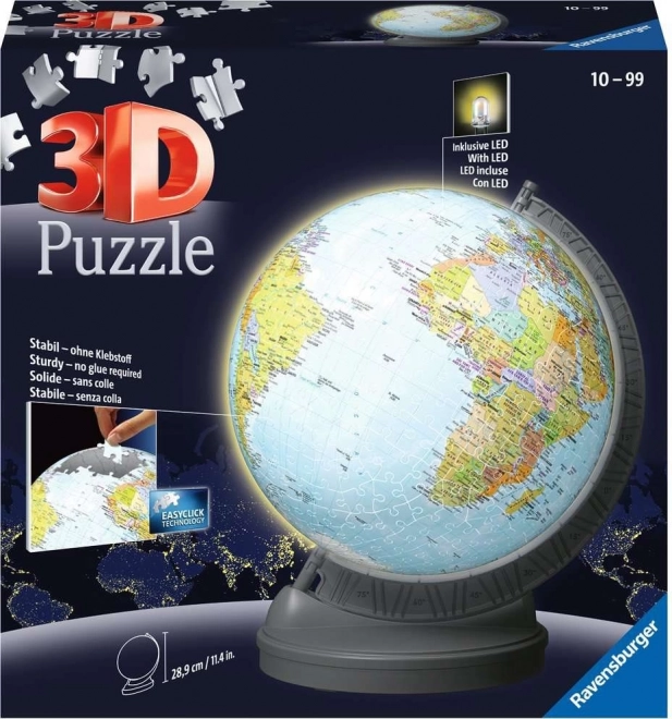 Puzzleball 3D Globe lumineux 548 pièces Ravensburger
