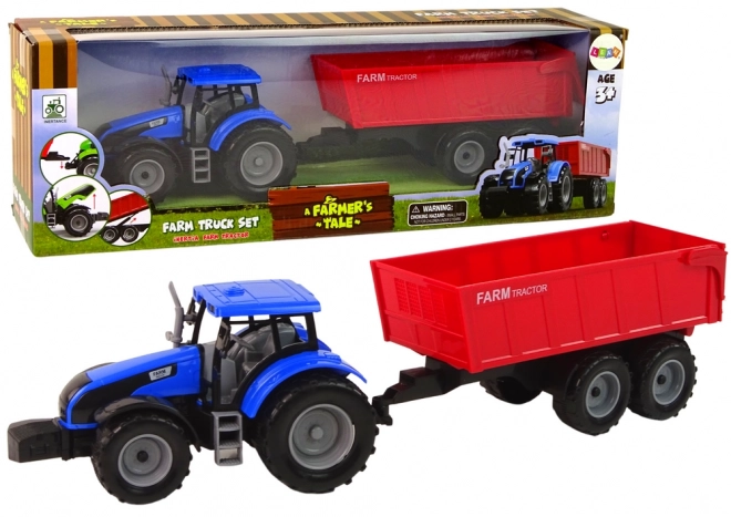 Tracteur interactif avec remorque - bleu