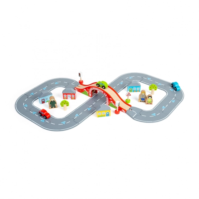 Route en bois en forme de huit Bigjigs