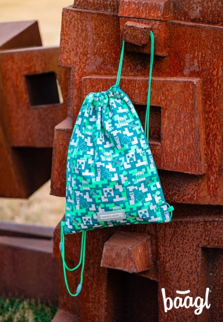 Sac à dos de poche avec Creeper argenté de MINECRAFT