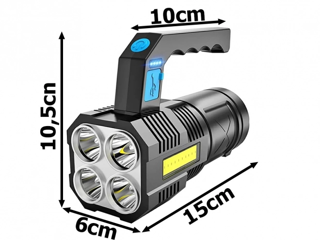 Lampe LED rechargeable 2 en 1 pour usages militaires et policiers