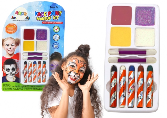 Ensemble de Peinture Faciale Crayons Paillettes Pinceaux