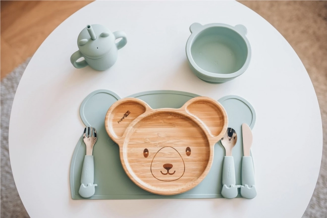 FreeON ensemble de couverts en acier inoxydable vert pour enfants