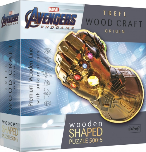 Puzzle en bois double face TREFL Wood Craft Origin Marvel : Gant de l’Infini – 505 pièces