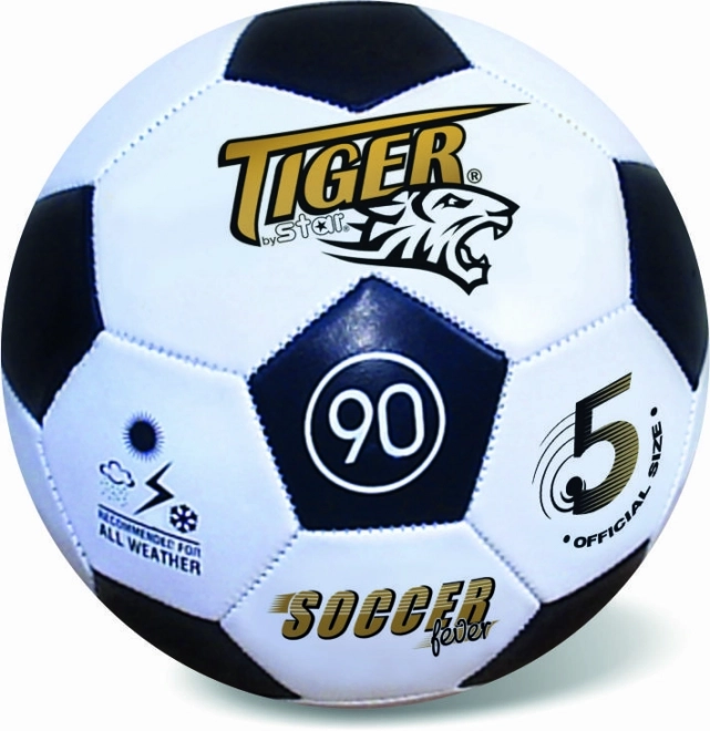 Ballon de football en cuir noir