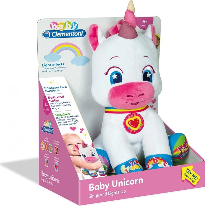 Licorne en peluche interactive pour enfants