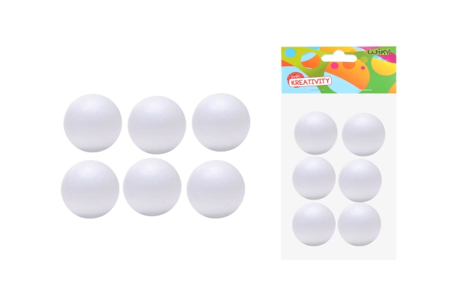 Boules décoratives en polystyrène 3 cm, 6 pcs