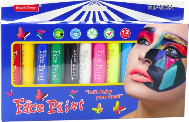 Ensemble de peinture faciale - 12 marqueurs colorés