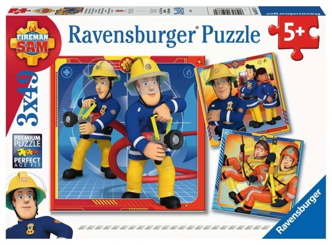 Puzzle Ravensburger Sam le Pompier à la rescousse 3x49 pièces