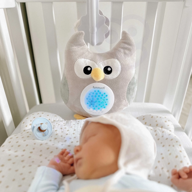 Berceuse peluche hibou avec projecteur 2 en 1 - 10 berceuses