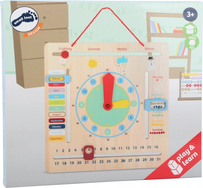 Calendrier éducatif avec horloge pour enfants en allemand