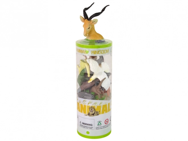Ensemble de figurines Animaux d'Australie 12 pcs. Accessoires dans un tube