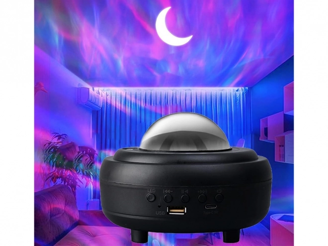 Projecteur d'éclairage nocturne aurora avec haut-parleur Bluetooth