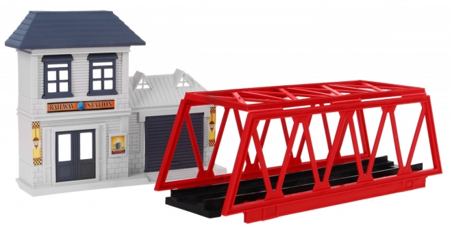 Grande voie ferrée électrique avec accessoires pour enfants 3+