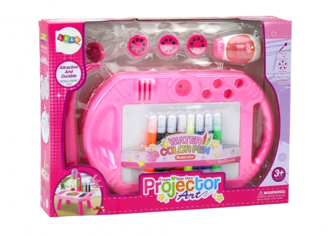 Table de dessin avec projecteur rose