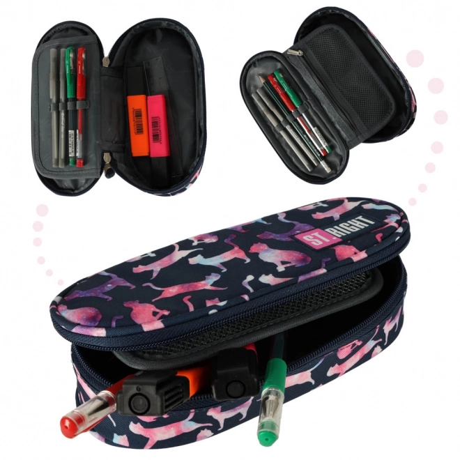 BAMBINO trousse rigide avec rabat chat