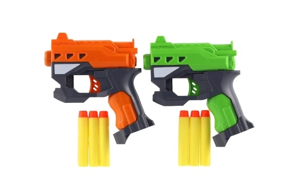 Pistolets 2 pièces 12cm en plastique avec munitions en mousse + 6 munitions sur carte