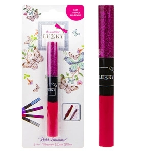 Lukky 2-en-1 mascara et paillettes pour cils, rouge