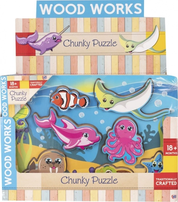 Puzzle en bois Monde Sous-marin