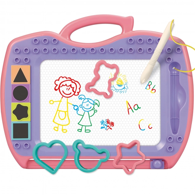 Tableau de dessin magnétique coloré avec tampons et motifs