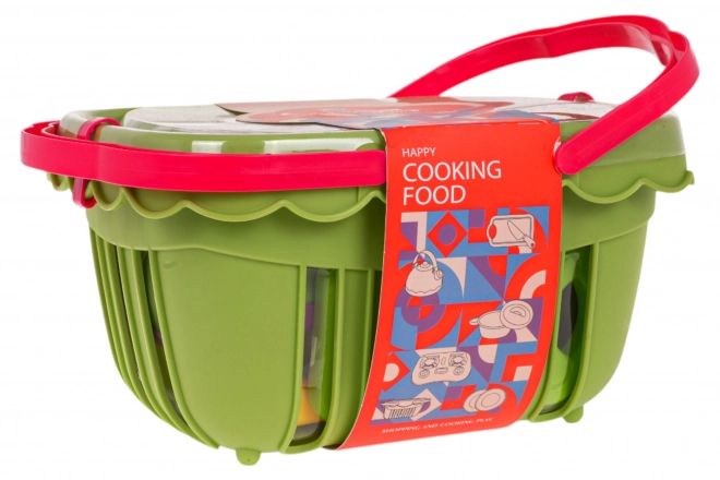 Panier de pique-nique avec fruits et légumes pour enfants