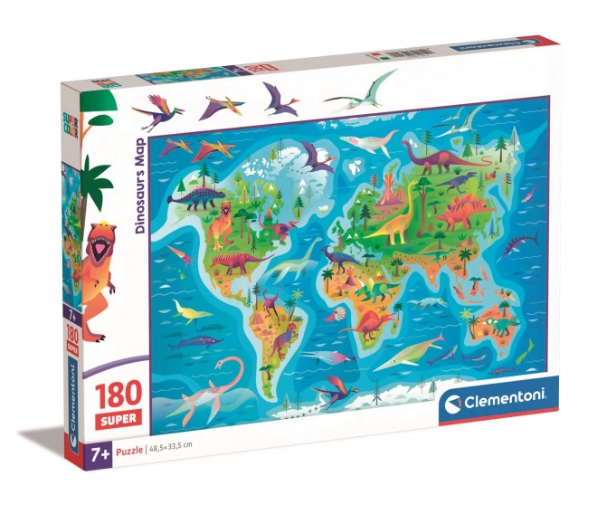 Puzzle 180 pièces Carte des Dinosaures