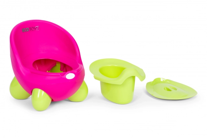 Pot pour enfants ECOTOYS rose-vert avec pieds antidérapants