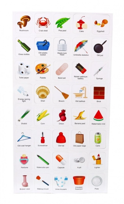 Camion de poubelle interactif pour enfants 3+ Apprendre l'écologie + 4 conteneurs + carte des déchets