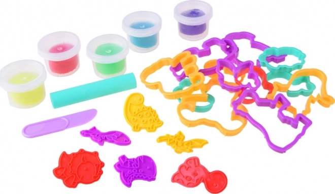 Set de modélisation avec moules dinosaures