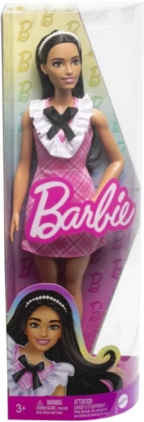 Barbie Fashionistas poupée en robe rose à carreaux