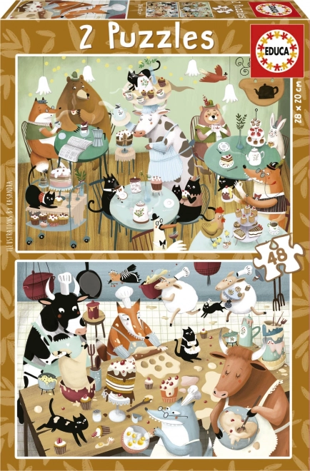 Educa Puzzle Histoires de la Forêt 2x48 pièces