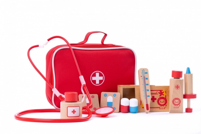 Ensemble de docteur dans une mallette en bois
