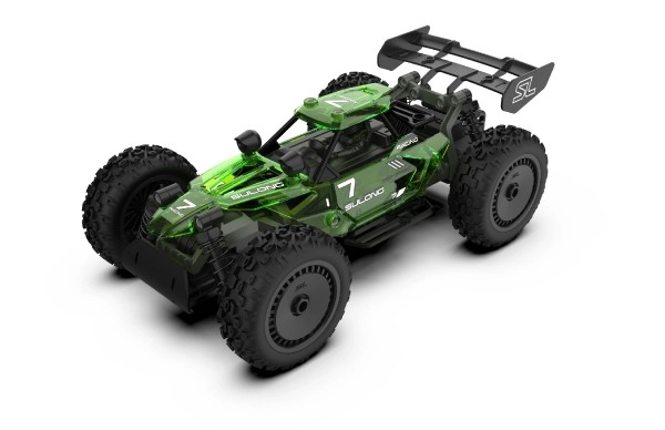 Buggy RC en plastique 22cm kit 24MHz à piles vert dans une boîte 34x25x7cm